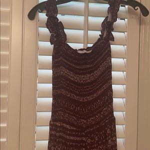 Burgundy and Cream Jumpsuit